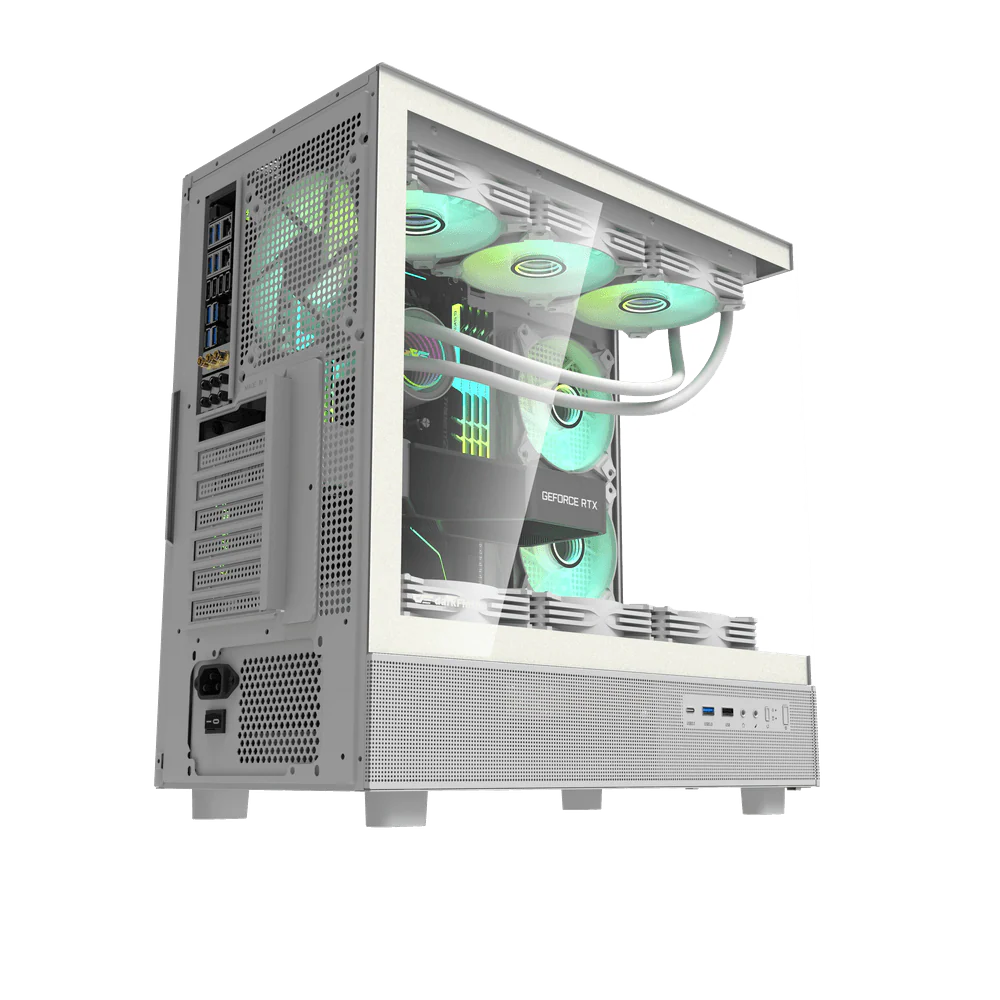Darkflash DPX90 ATX with 3 FANS PC Case - White - Image 6