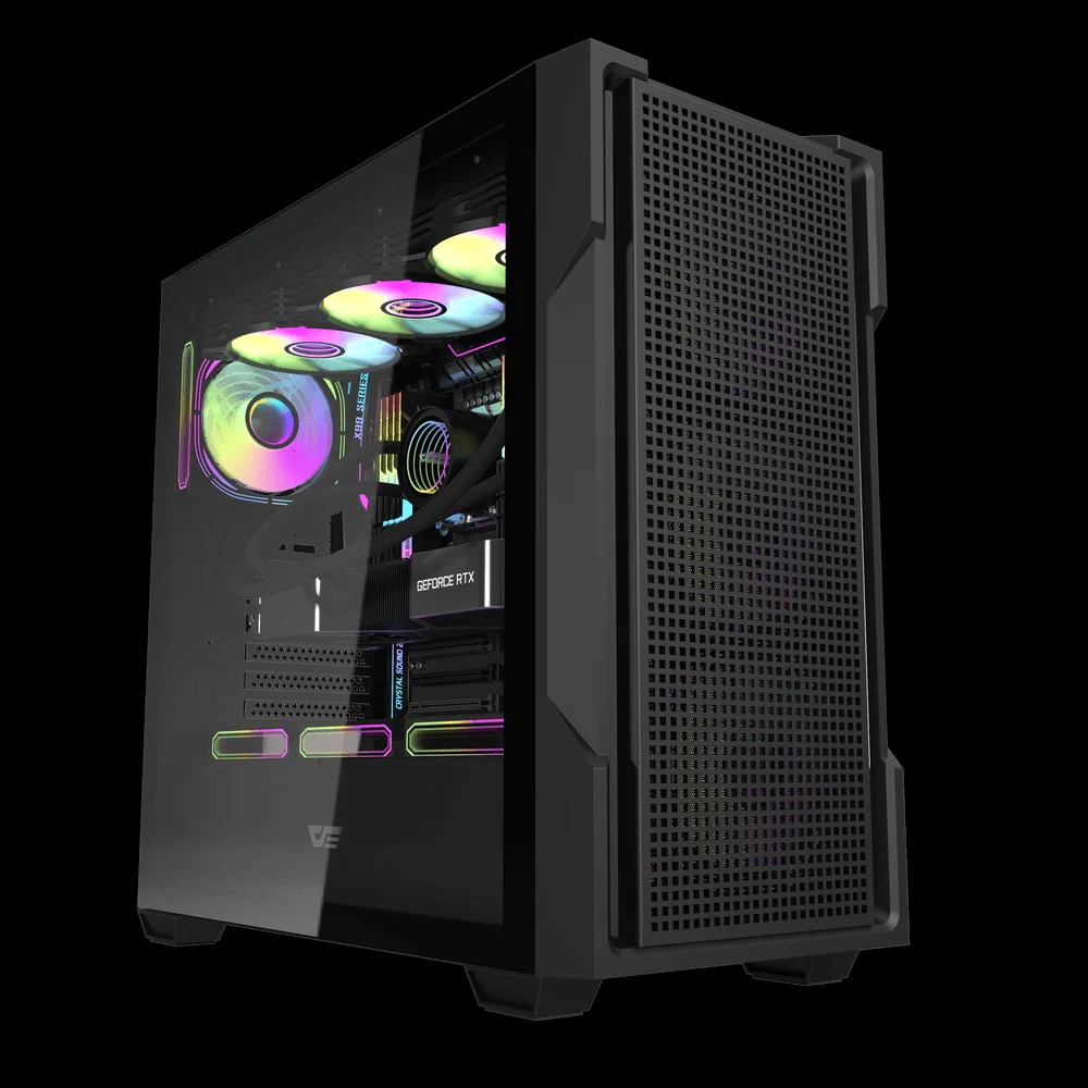 DARKFLASH DS900 Mesh ATX PC Gaming Case / Black - Image 2