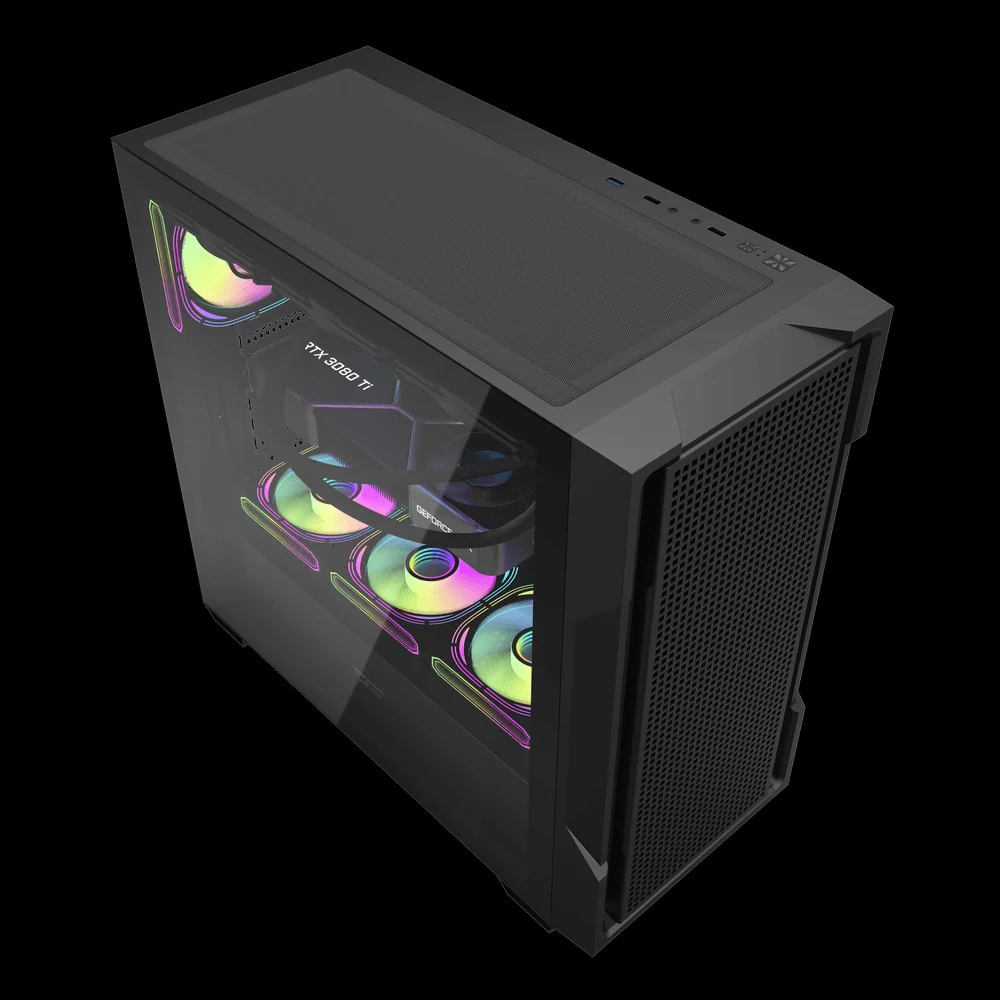 DARKFLASH DS900 Mesh ATX PC Gaming Case / Black - Image 3