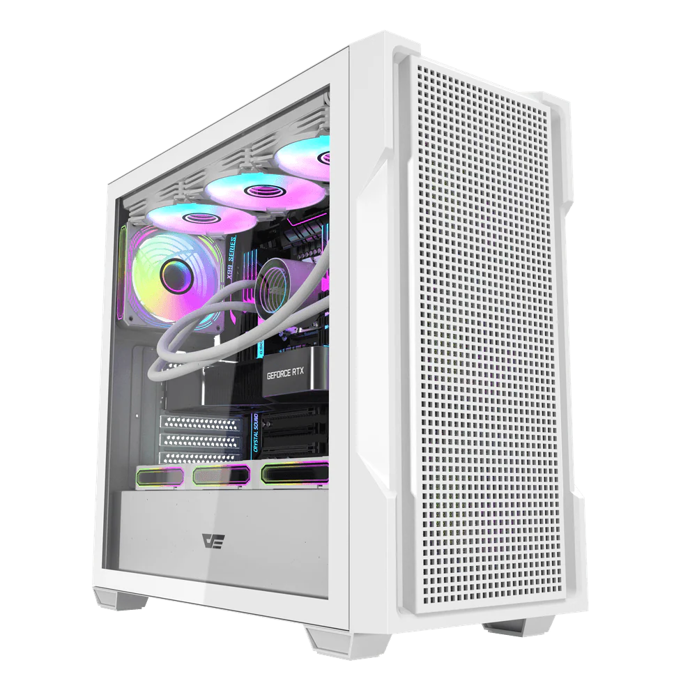 DARKFLASH DS900 Mesh ATX PC Gaming Case / White