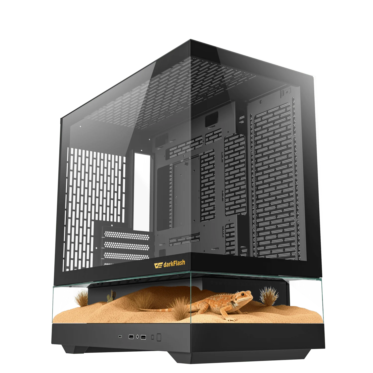 DARKFLASH FLOATRON F1 M-ATX Black PC Gaming Case - Image 5