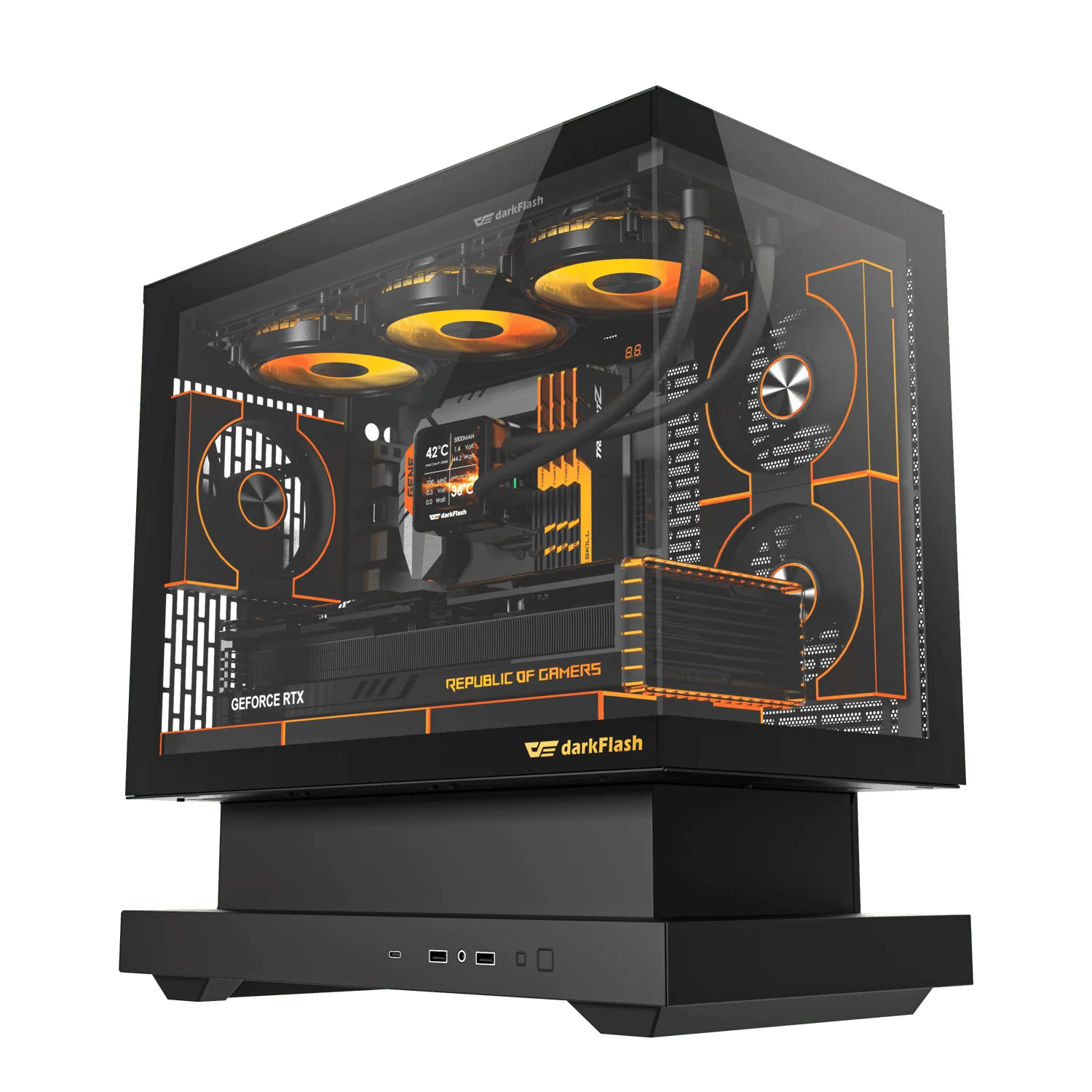 DARKFLASH FLOATRON F1 M-ATX Black PC Gaming Case - Image 6