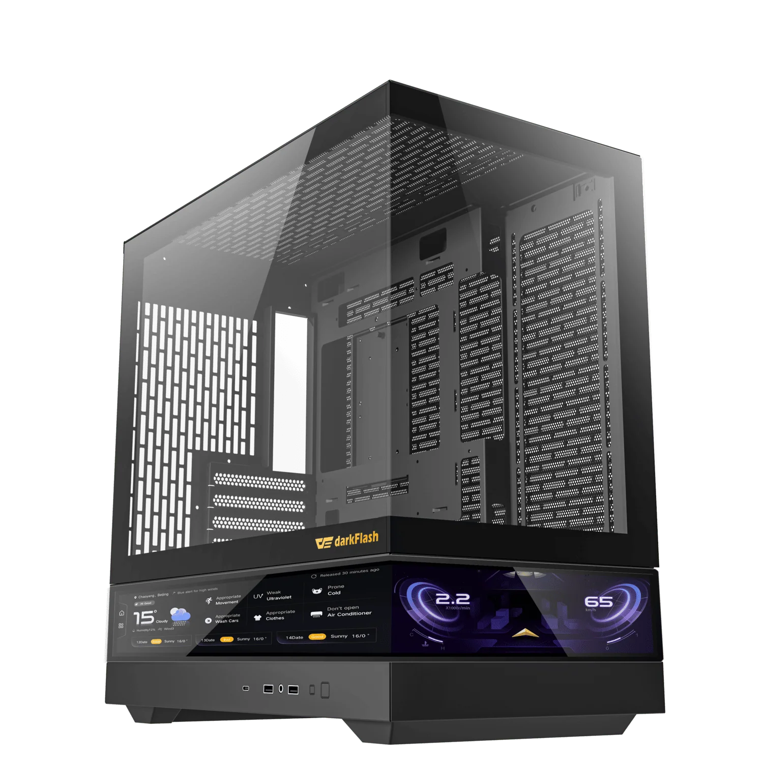 DARKFLASH FLOATRON F1 M-ATX Black PC Gaming Case - Image 9
