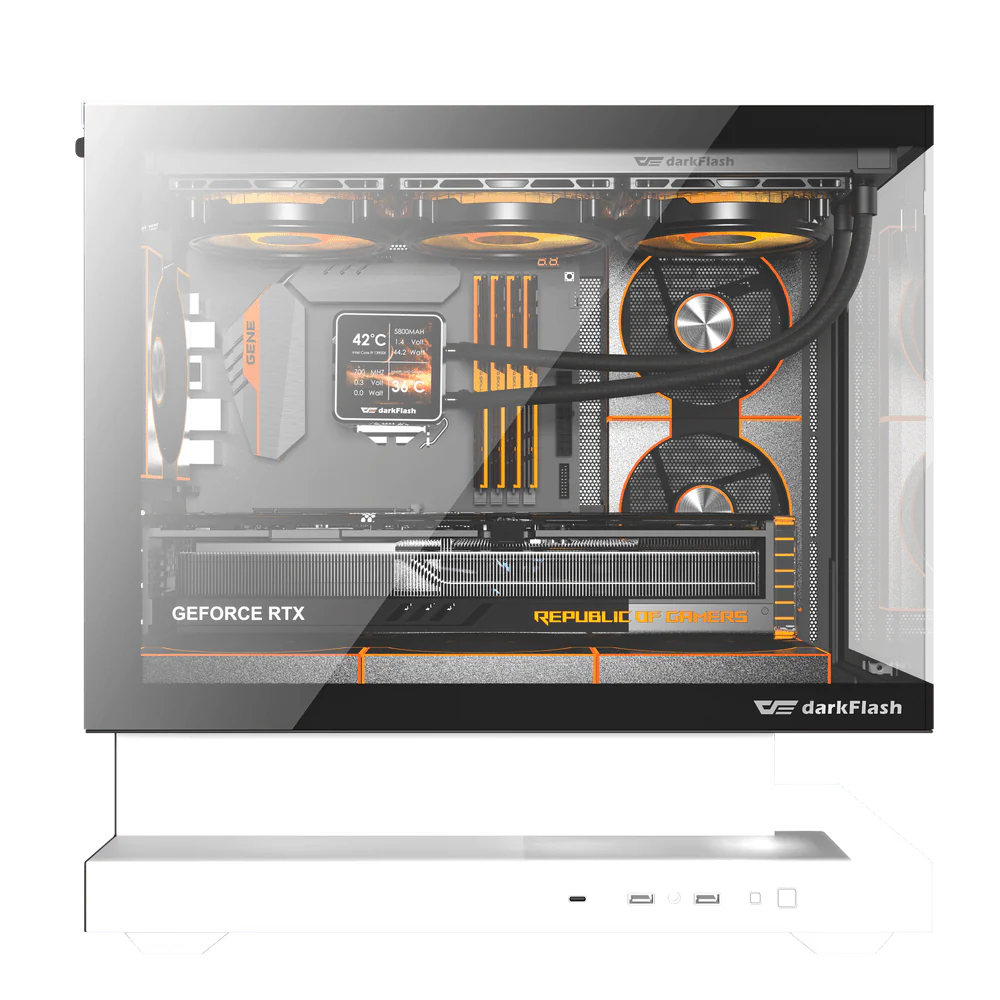 DARKFLASH FLOATRON F1 M-ATX White PC Gaming Case - Image 2