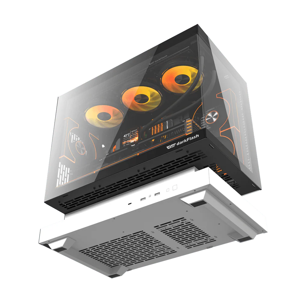 DARKFLASH FLOATRON F1 M-ATX White PC Gaming Case - Image 3