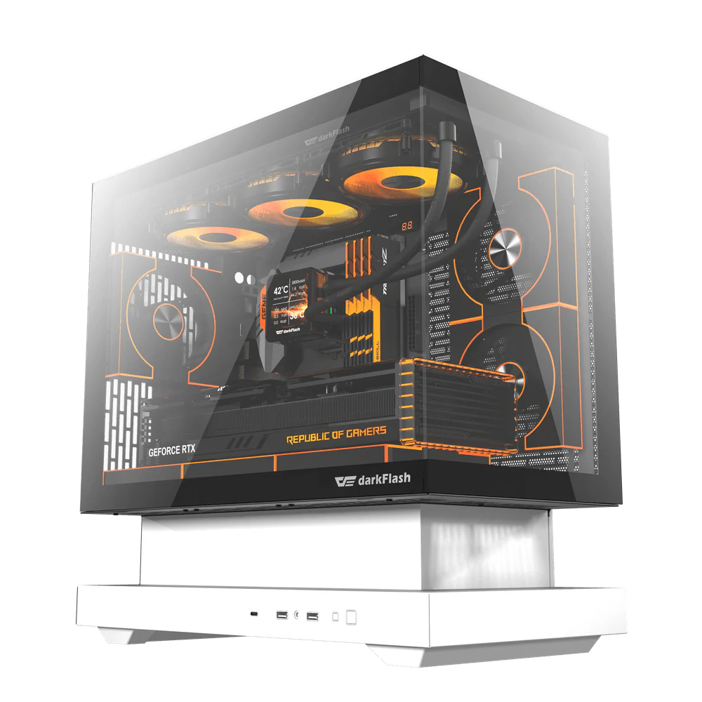 DARKFLASH FLOATRON F1 M-ATX White PC Gaming Case - Image 4