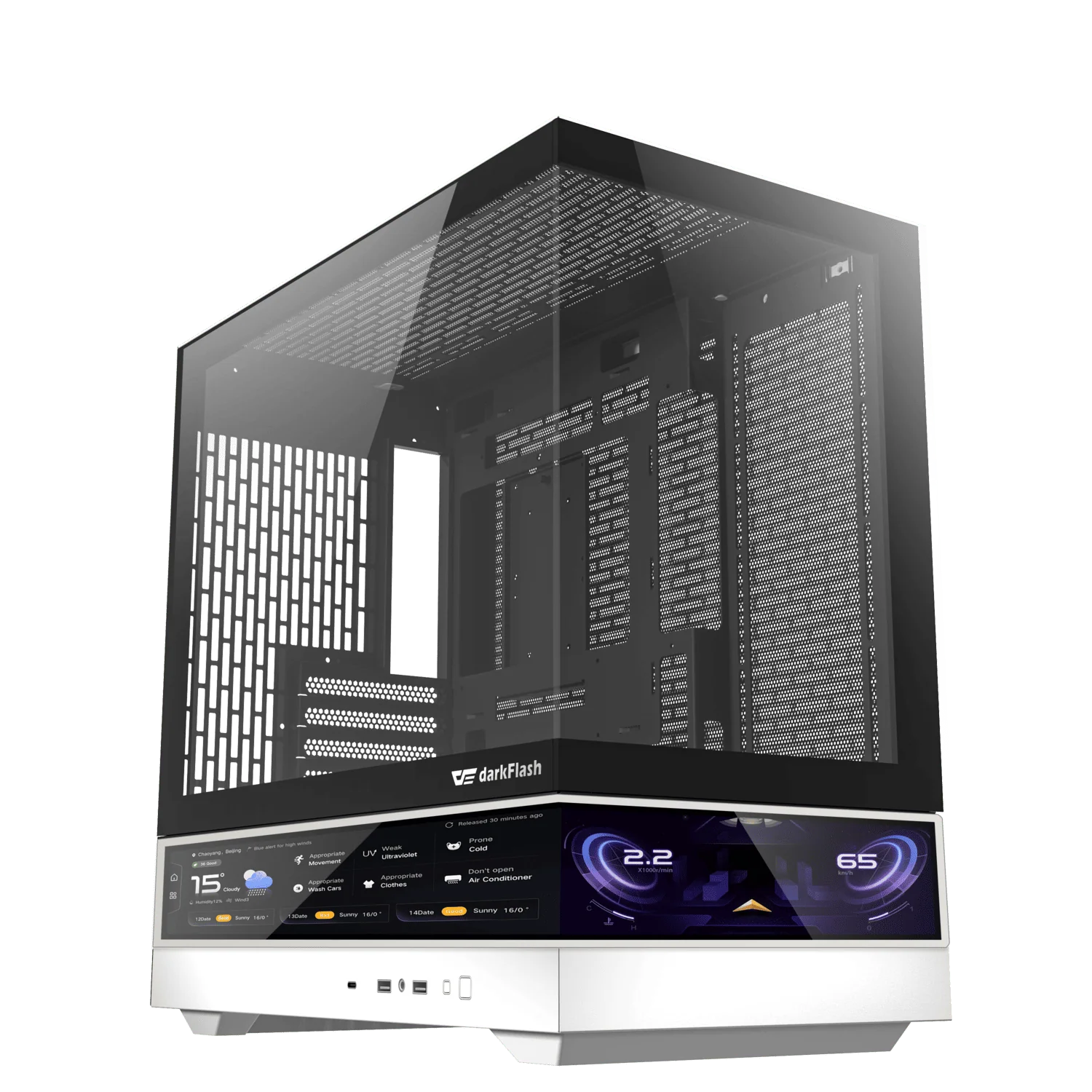 DARKFLASH FLOATRON F1 M-ATX White PC Gaming Case - Image 8