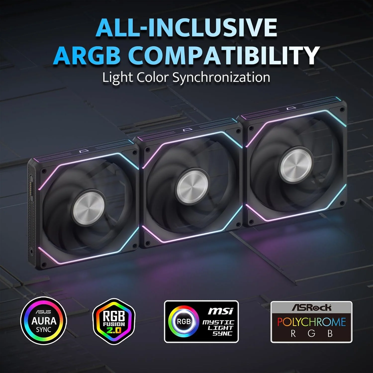 Darkflash Gauss G16 3in1 120mm Magnatic ARGB Case FAN - Black - Image 6