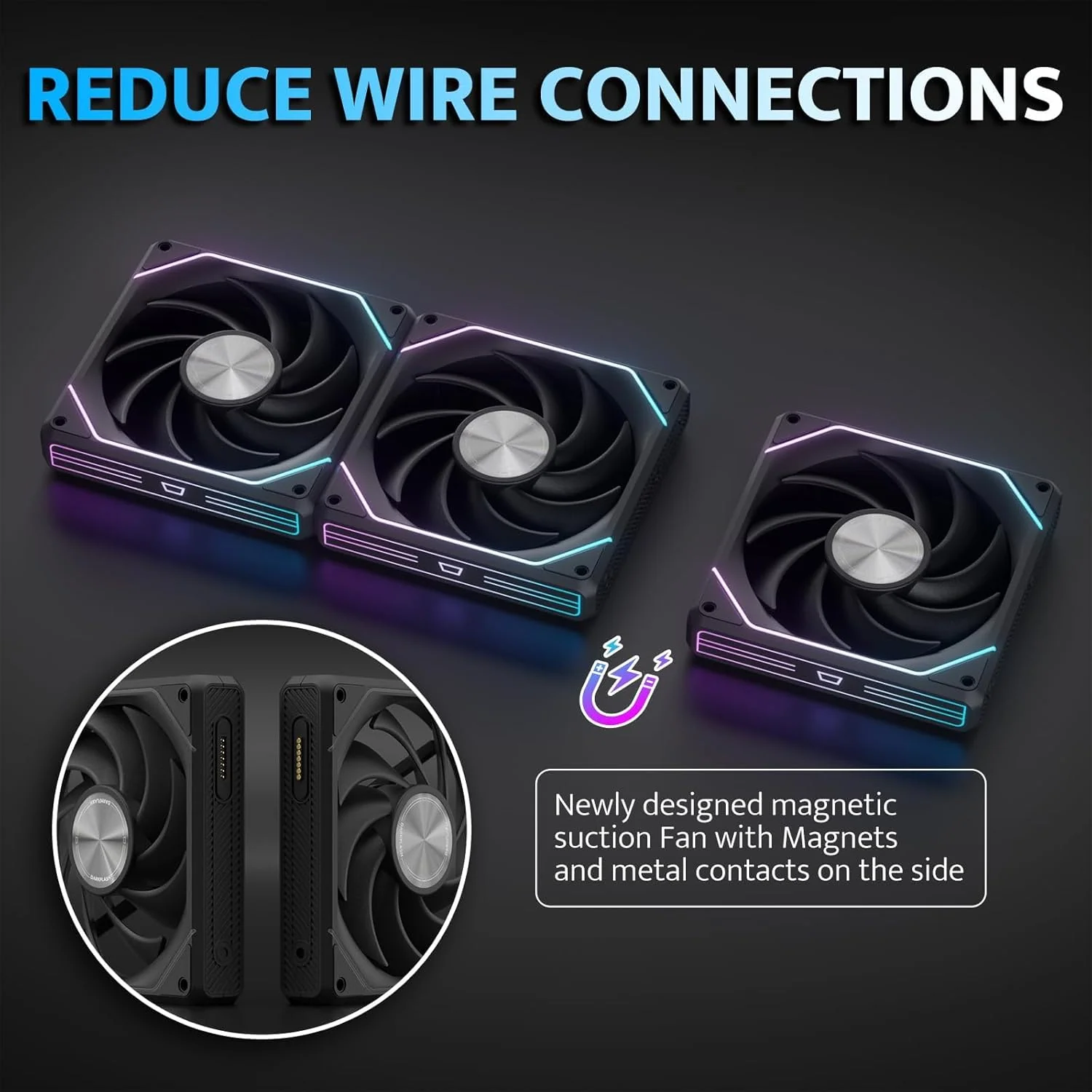 Darkflash Gauss G16 3in1 120mm Magnatic ARGB Case FAN - Black - Image 7