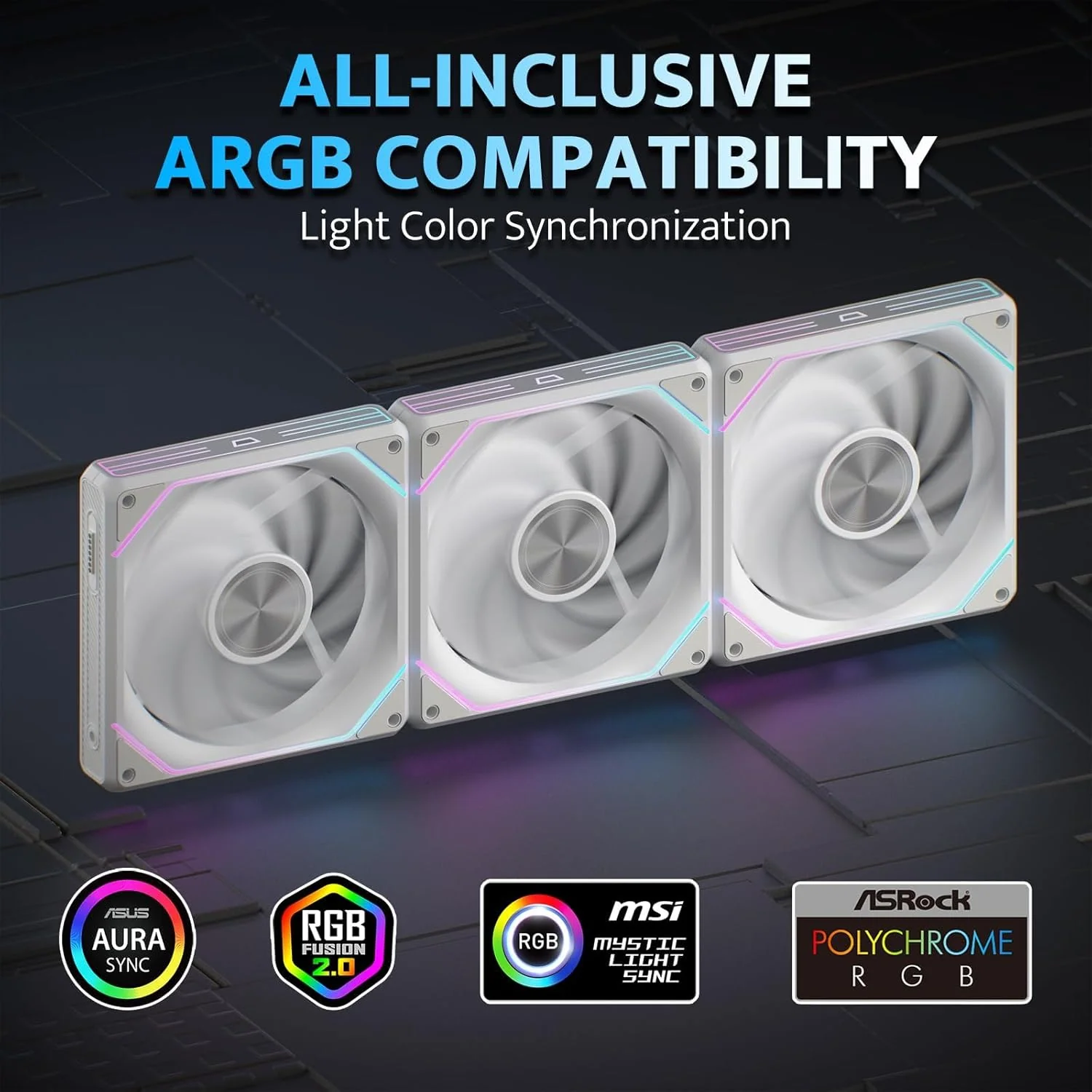 Darkflash Gauss G16 3in1 120mm Magnetic ARGB Case FAN - White - Image 2