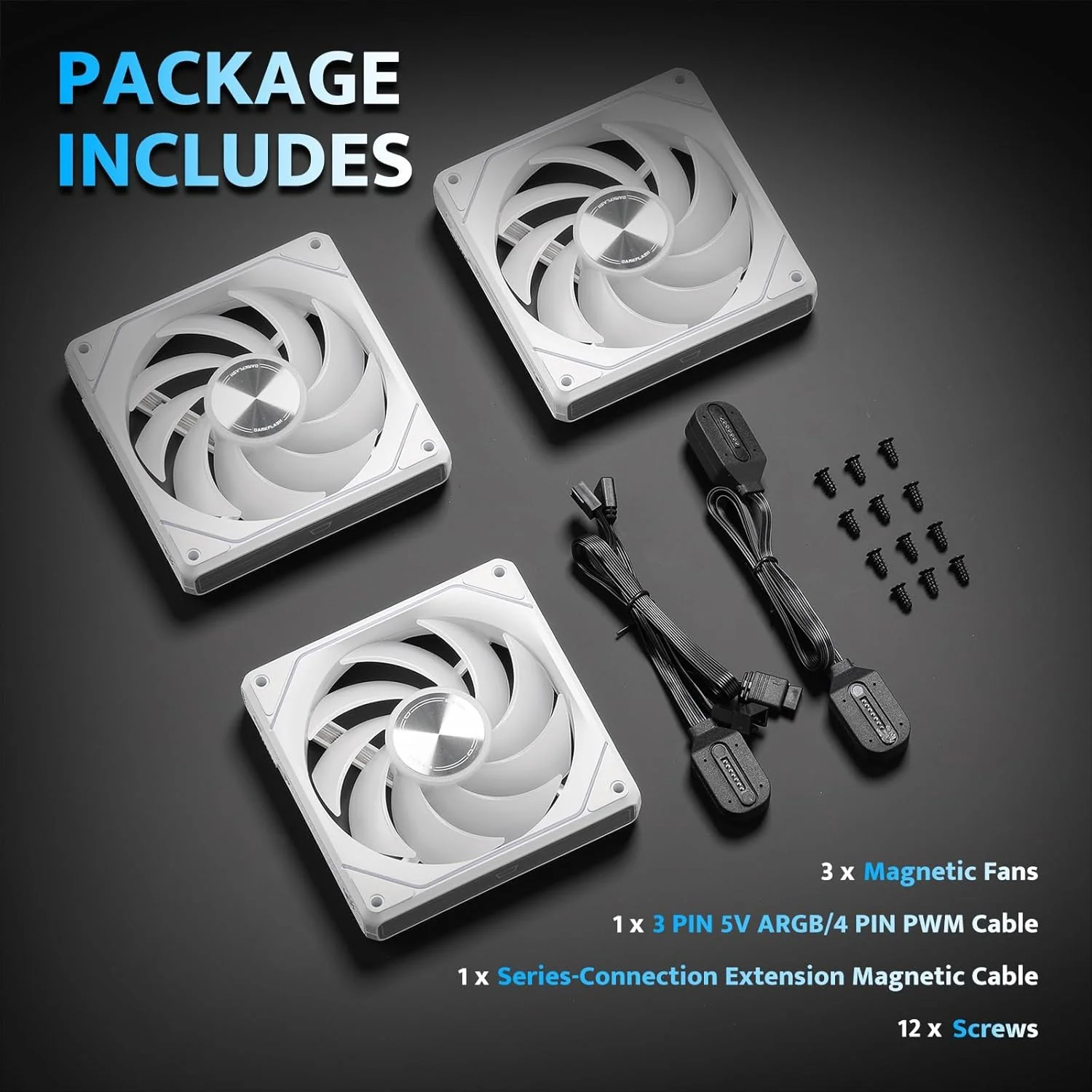 Darkflash Gauss G16 3in1 120mm Magnetic ARGB Case FAN - White - Image 4