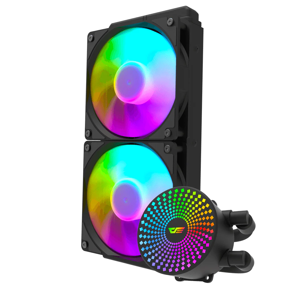 Darkflash Radiant DC240 240mm AIO ARGB Liquid CPU Cooler - Black - Image 2