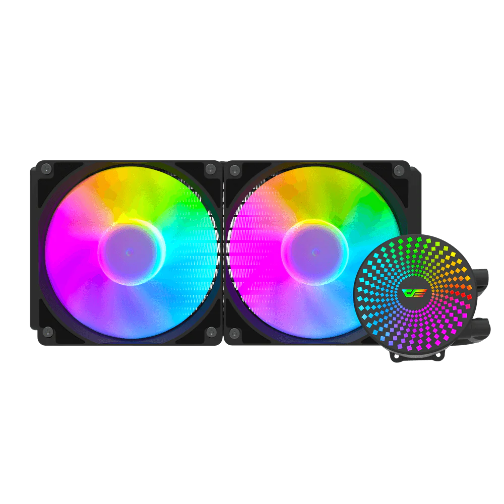 Darkflash Radiant DC240 240mm AIO ARGB Liquid CPU Cooler - Black - Image 5