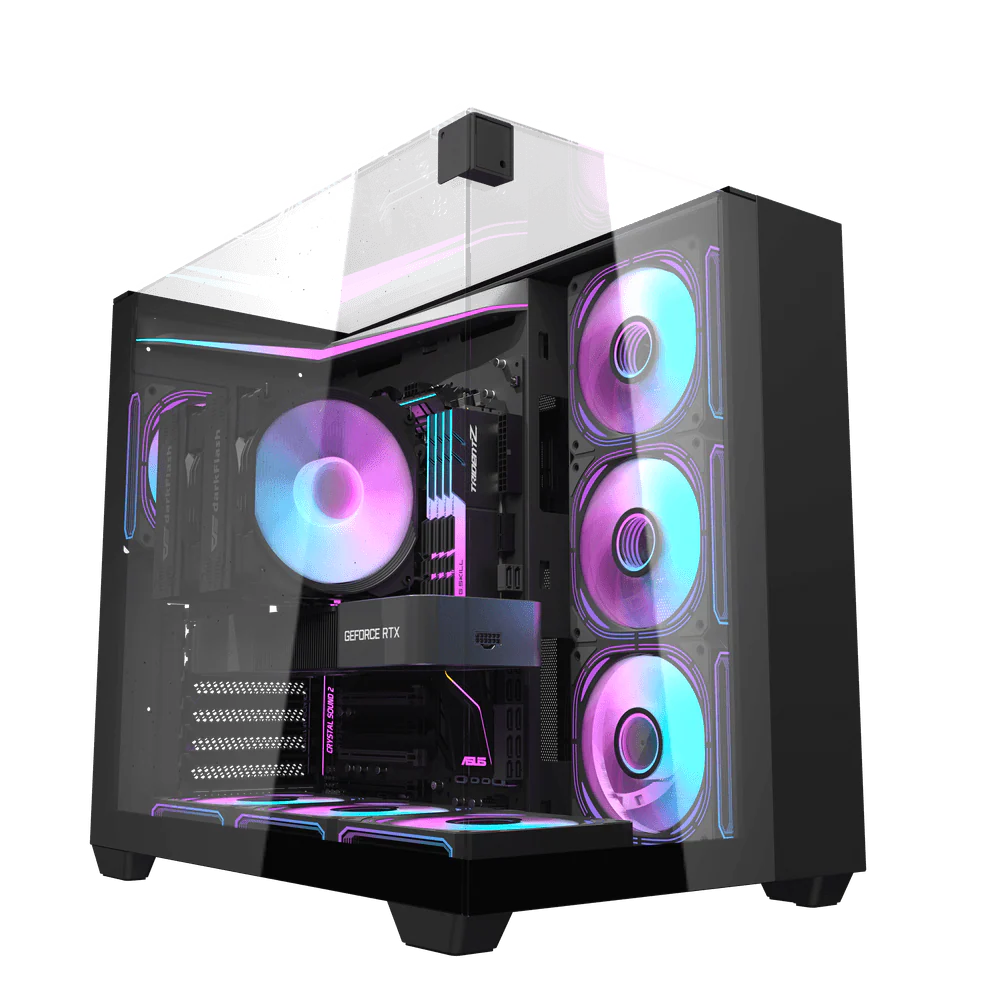 Darkflash TH285 ATX with 4 FANS ( Black ) GAMING CASE