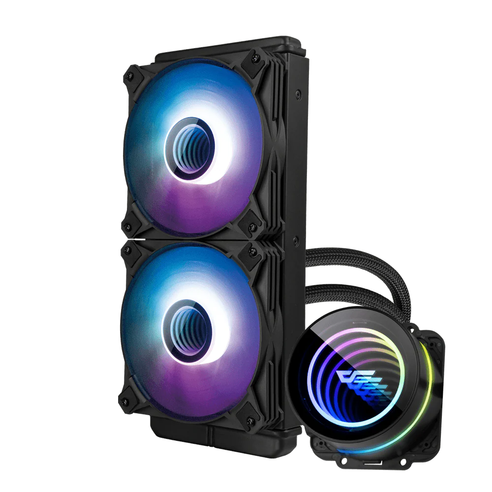 Darkflash Twister DX240 V2 240mm AIO ARGB Liquid CPU Cooler - Black - Image 3