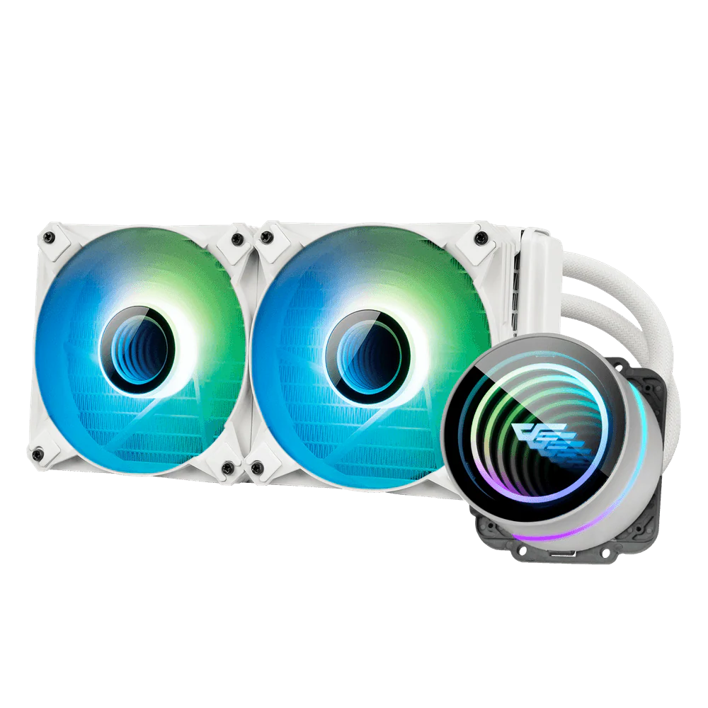 Darkflash Twister DX240 V2 240mm AIO ARGB Liquid CPU Cooler - White