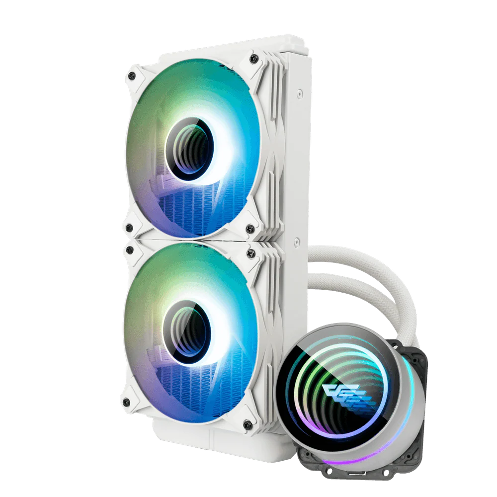 Darkflash Twister DX240 V2 240mm AIO ARGB Liquid CPU Cooler - White - Image 2