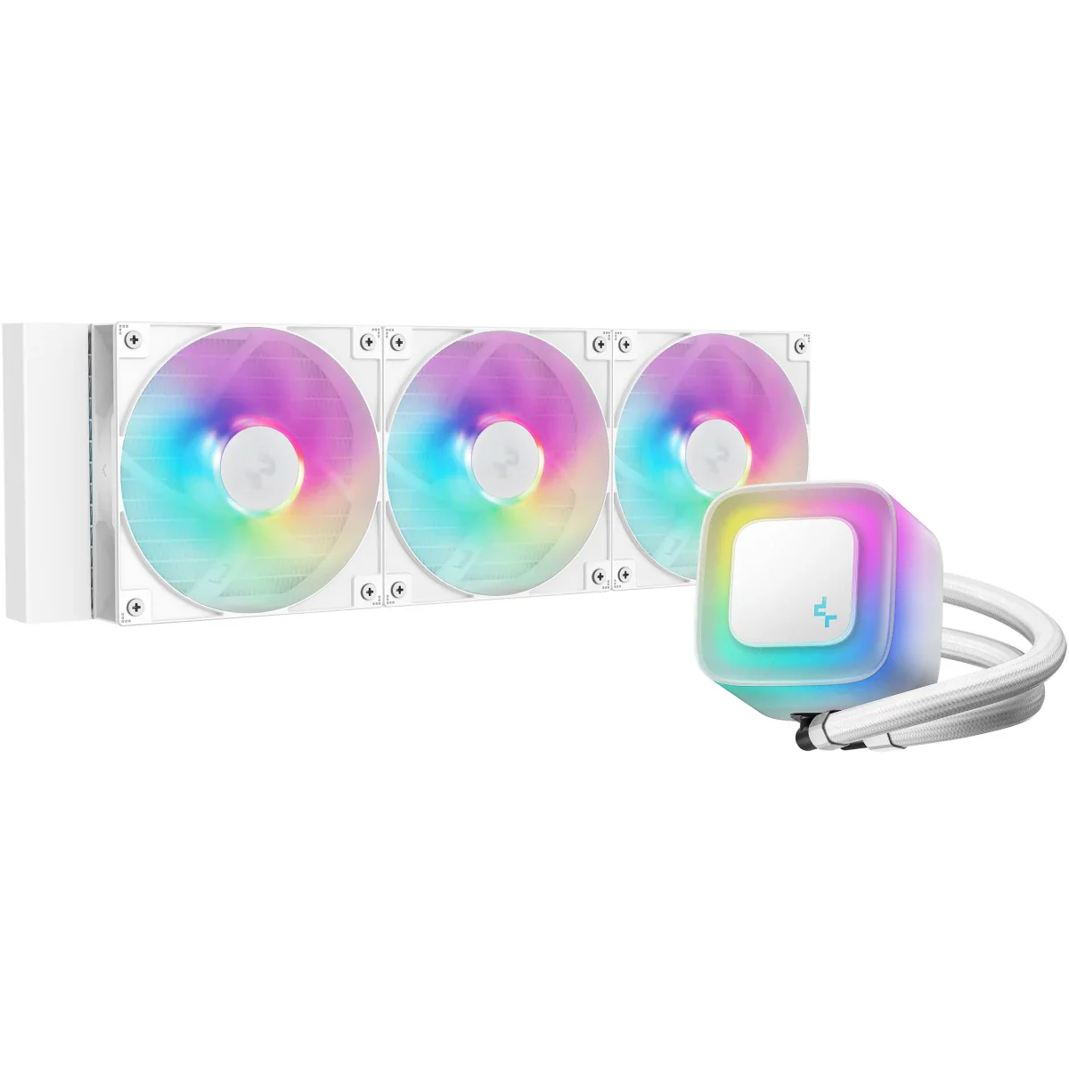 Deepcool LE360 V2 Liquid CPU 360mm Radiator 3x 120mm ARGB FAN 2100 RPM Water Cooling - White - Image 2