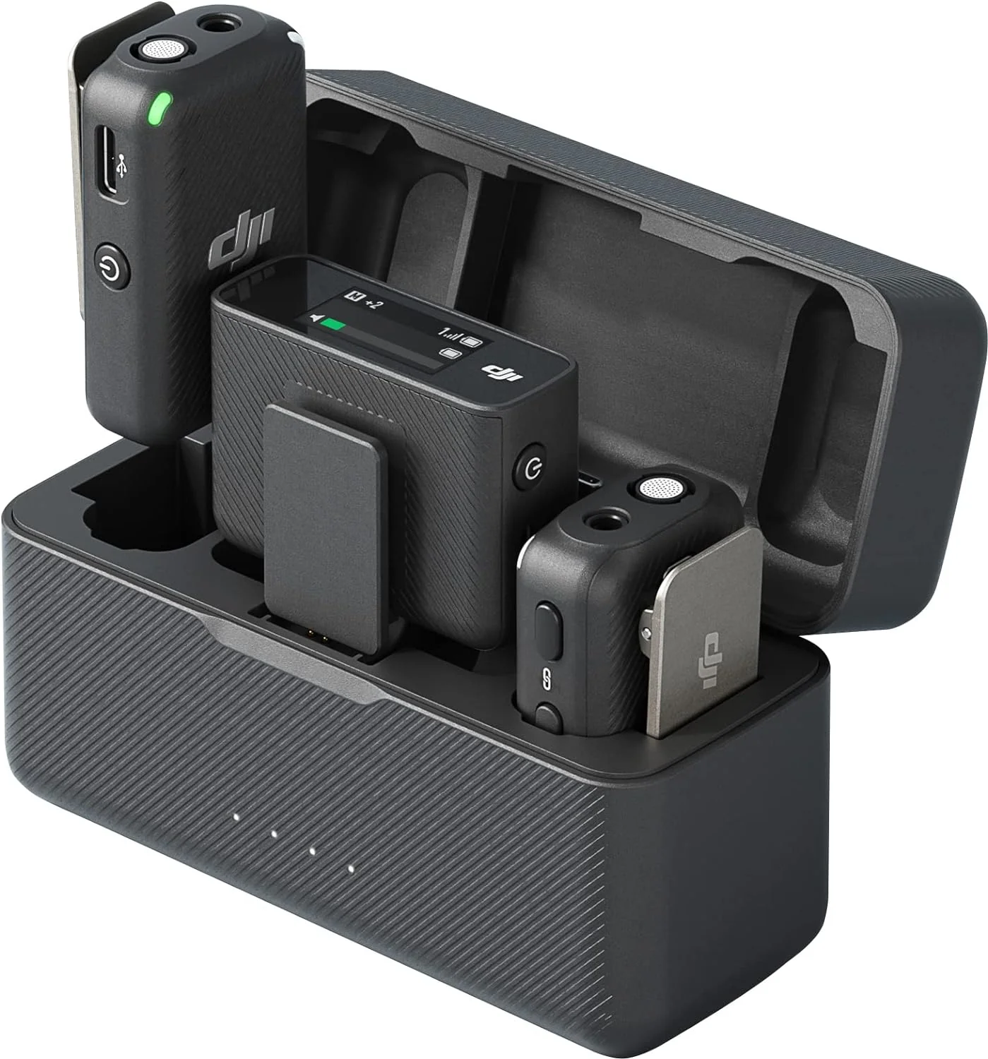 DJI Mic (2 TX + 1 RX + Charging Case), 250m (820 ft.) Range, 15-Hour Battery, Noise Cancellation Wireless Lavalier Microphone