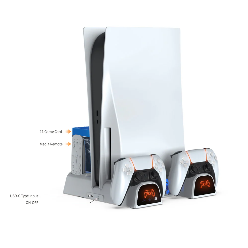 Dobe Multifunctional Charging Dock for PS5 Slim White - Image 3