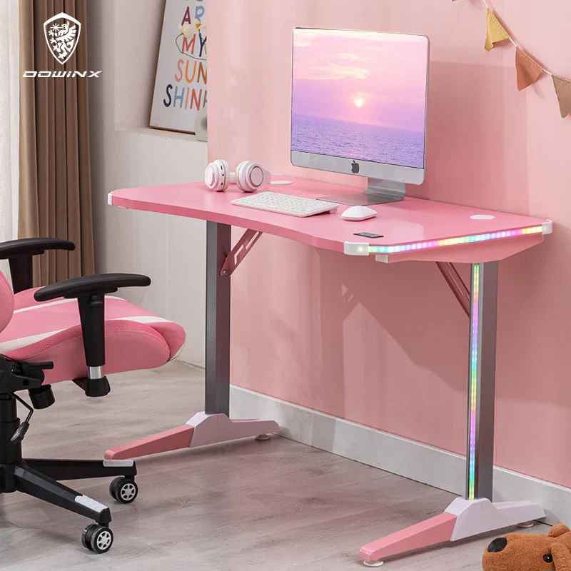 Dowinx Gamaing Desk A1 RGB - Pink 110cm x 60cm x 75 - Image 2
