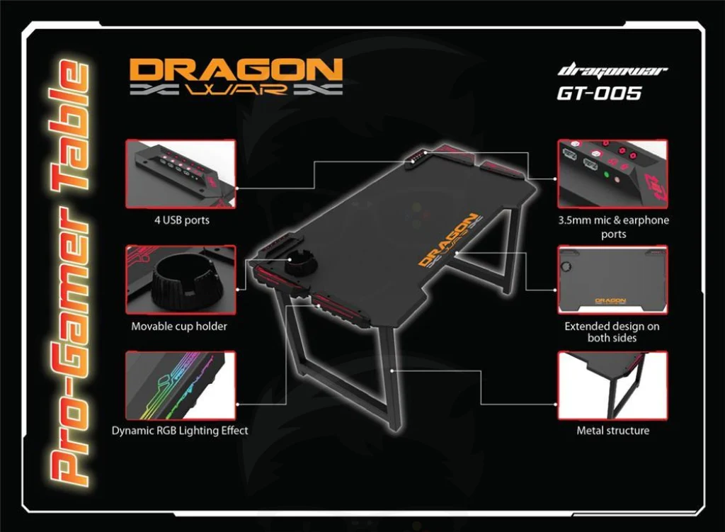DRAGON WAR GAMING DESK GT-005 - Image 3