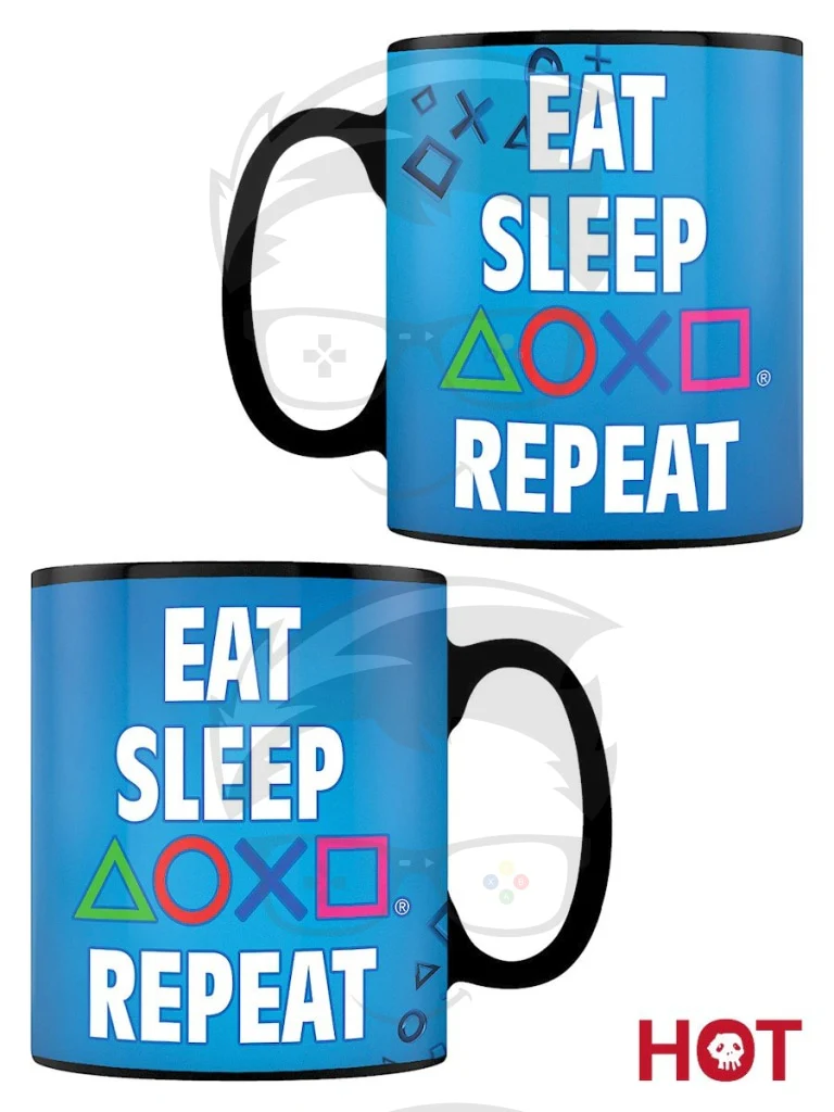 Eat Sleep Repeat Heat Changing Mug - PlayStation 4 - Image 4