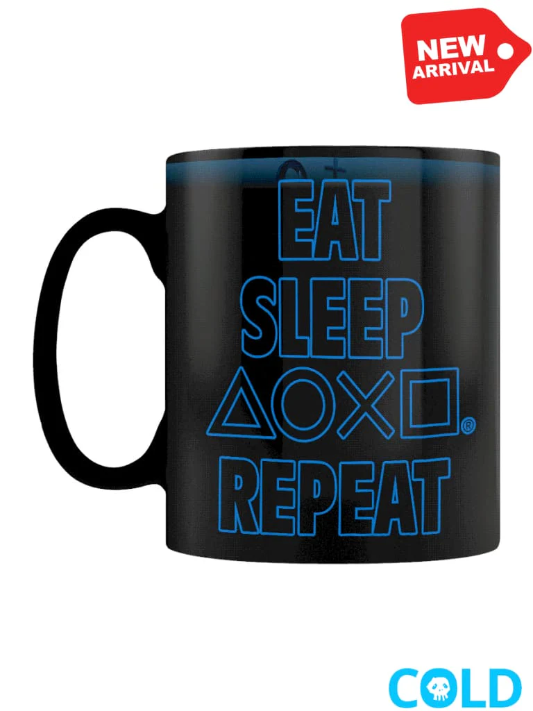 Eat Sleep Repeat Heat Changing Mug - PlayStation 4 - Image 5