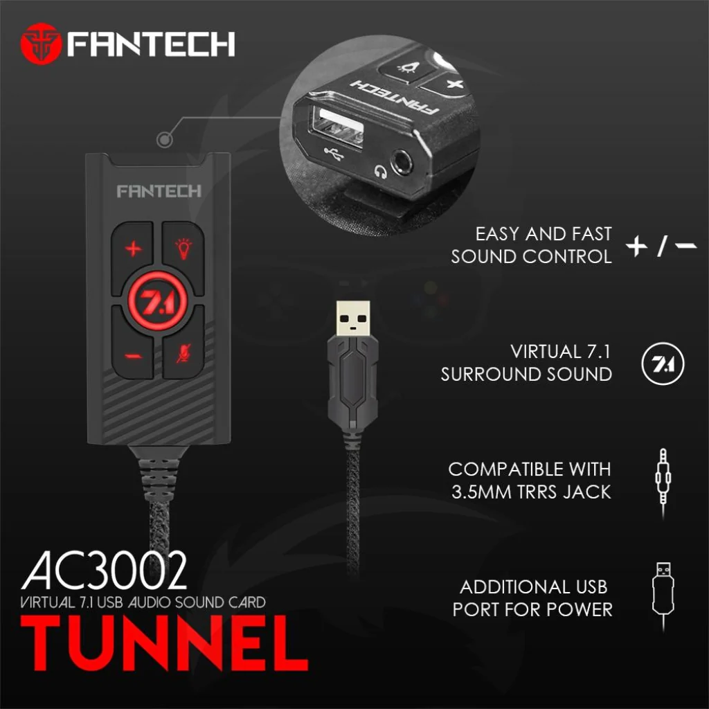 FANTECH AC3002 7.1 Audio Sound Card - Image 2