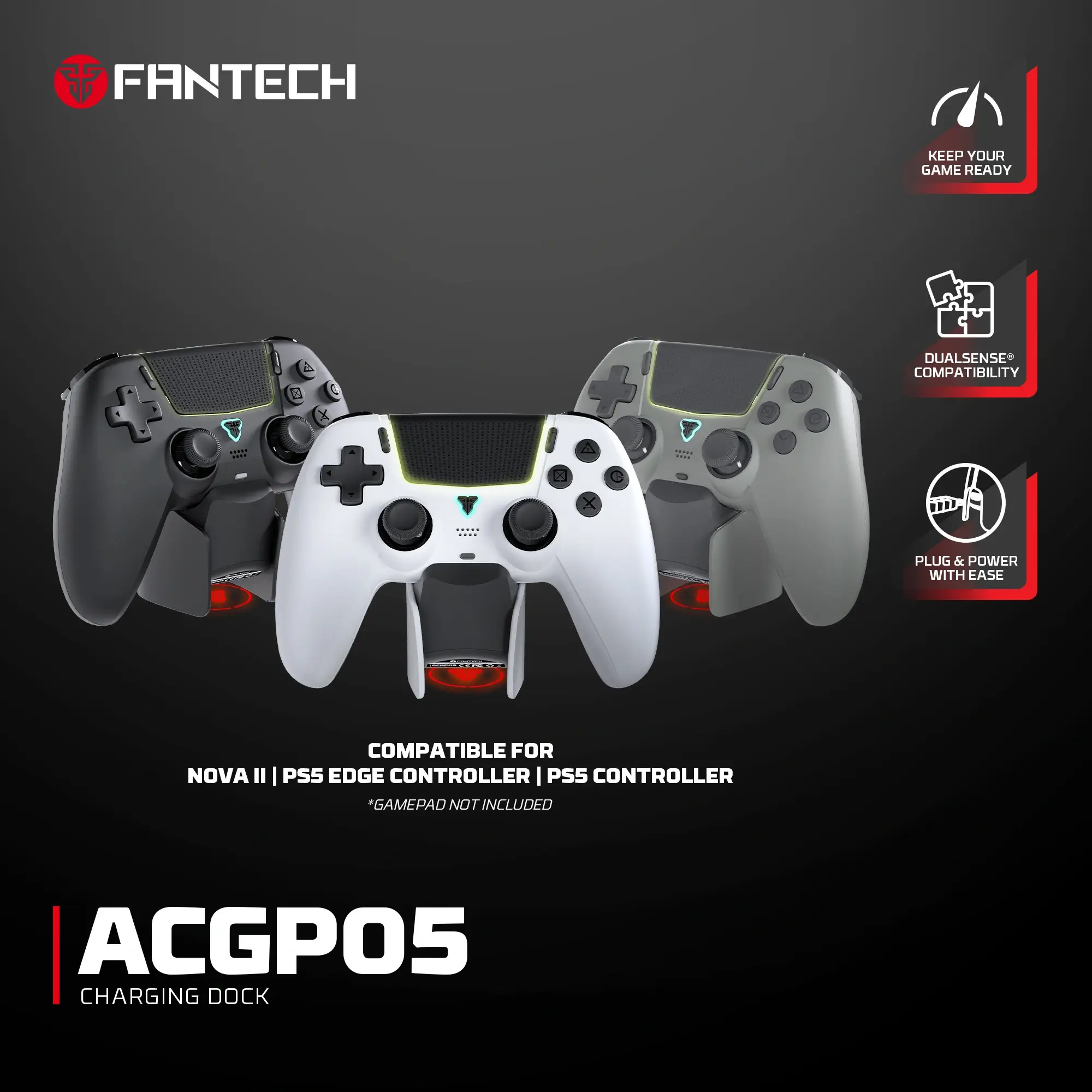 FANTECH ACGP05 Charging Dock for NOVA II WGP16 Controller Charger - Image 6