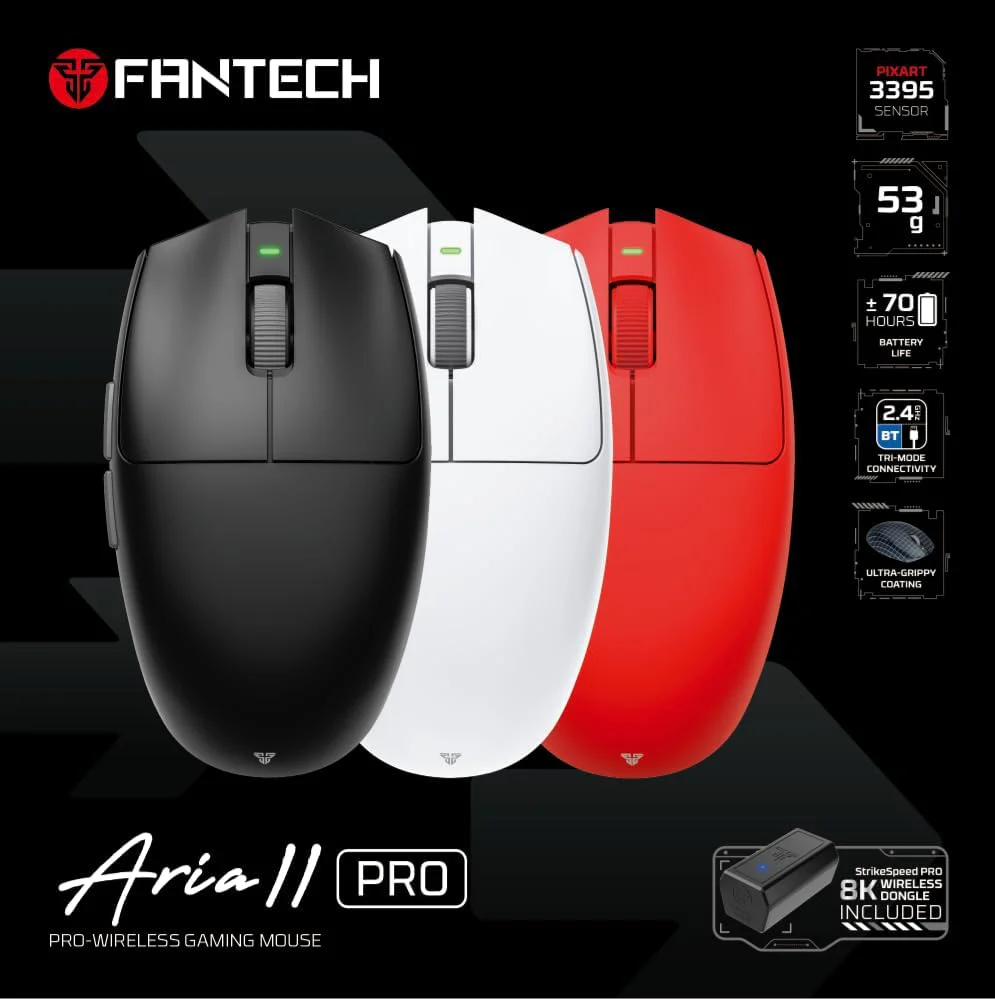 Fantech ARIA XD7V2 Wireless Gaming Mouse - Red - Image 6
