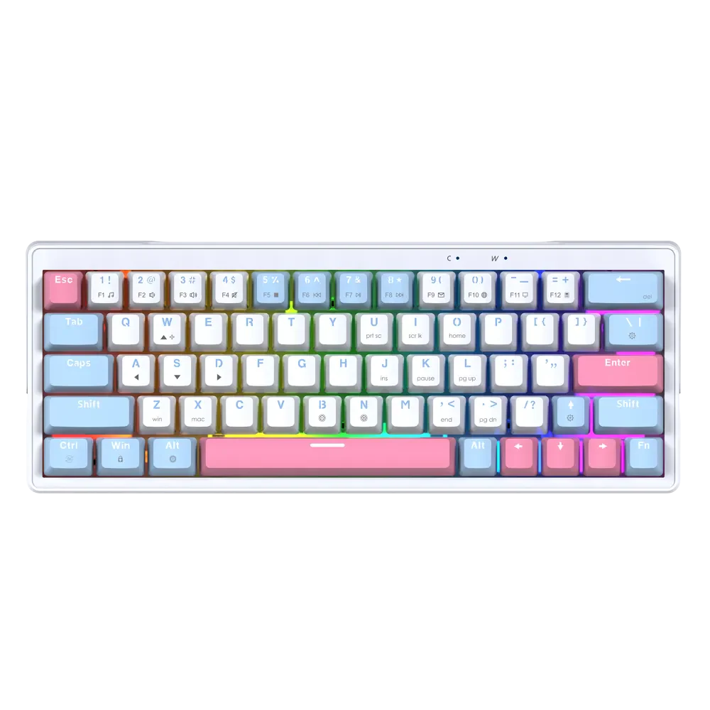 FANTECH ATOM 63 MECHANICAL GAMING KEYBOARD WHITE + BLUE - Image 2