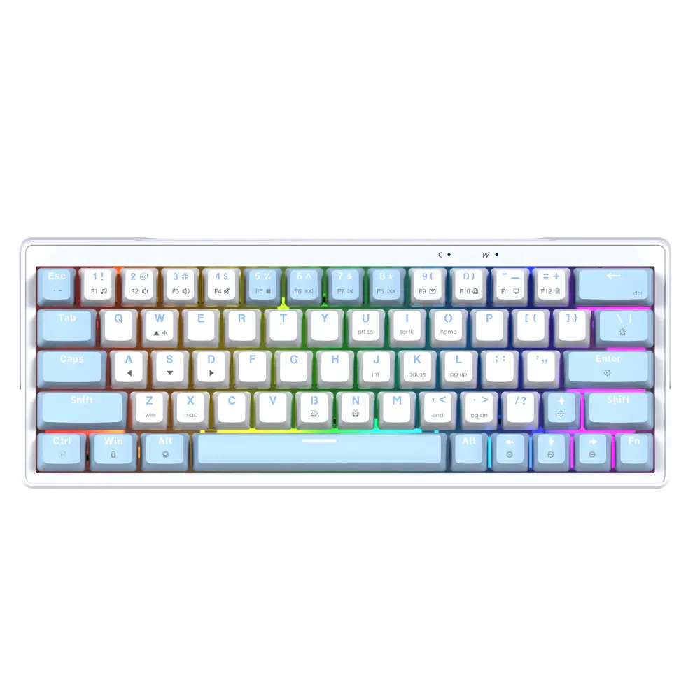 FANTECH ATOM 63 MECHANICAL GAMING KEYBOARD WHITE + BLUE - Image 3