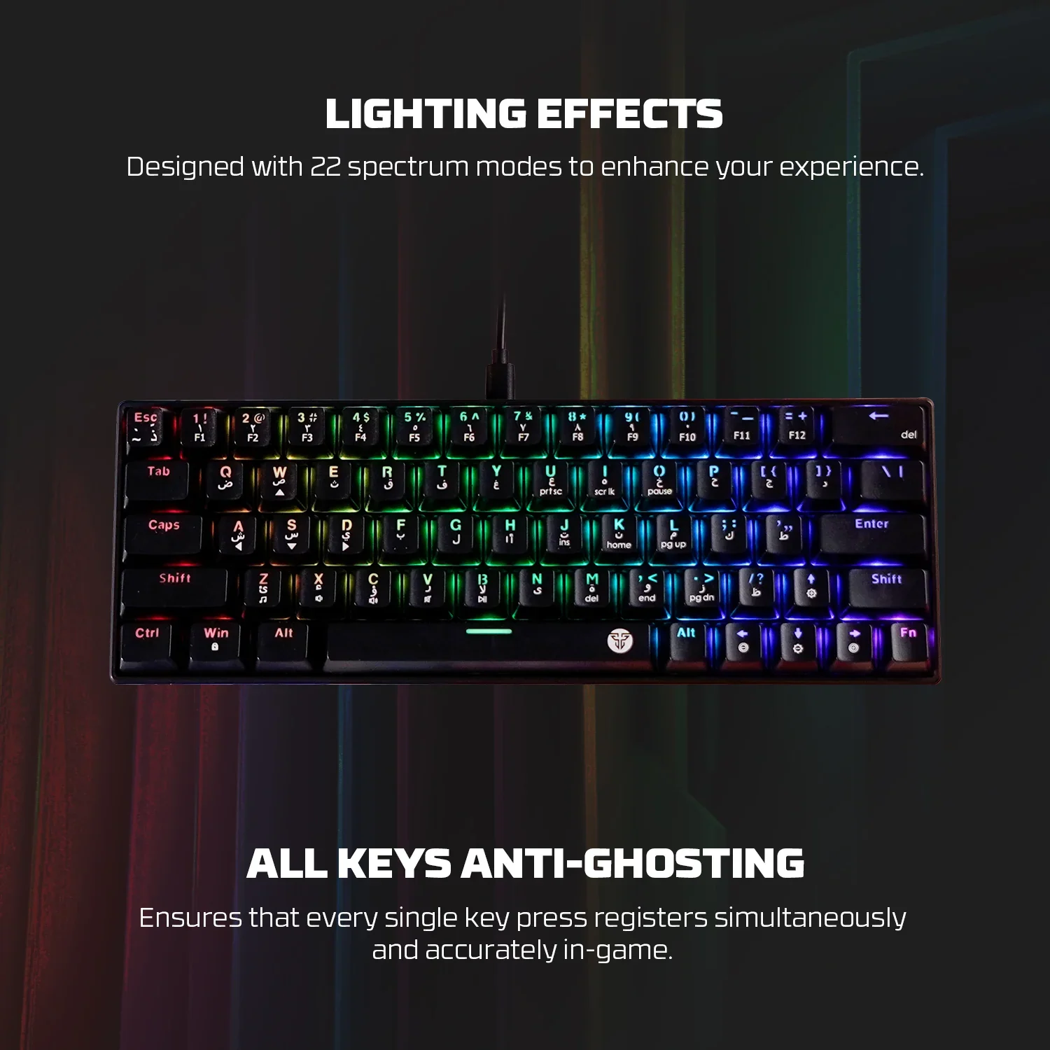 Fantech Atom63 MK859c Mechanical Gaming Keyboard & Mouse Arabic/English - Image 4