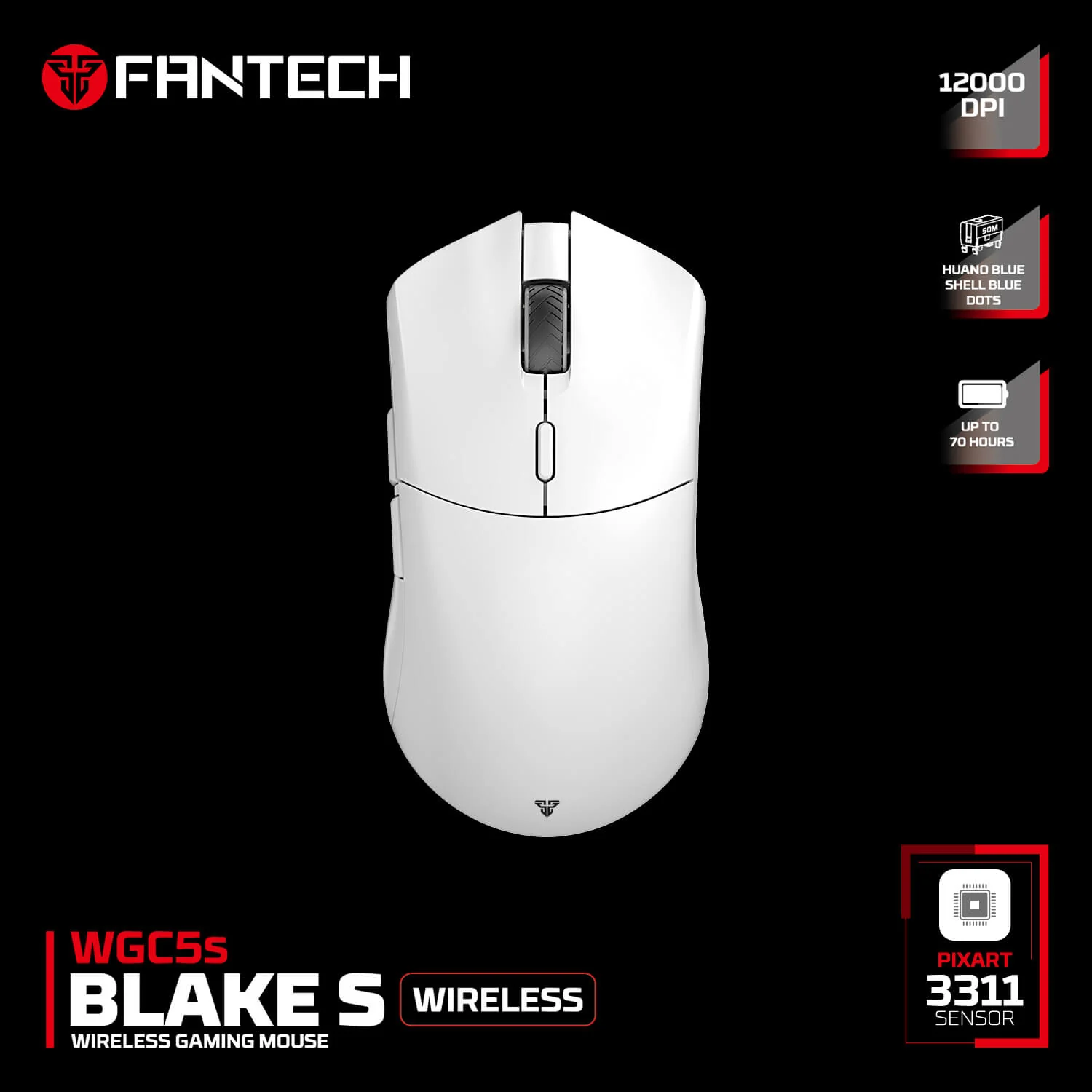 FANTECH BLAKE S WIRELESS WGC5S WHITE MOUSE - Image 3