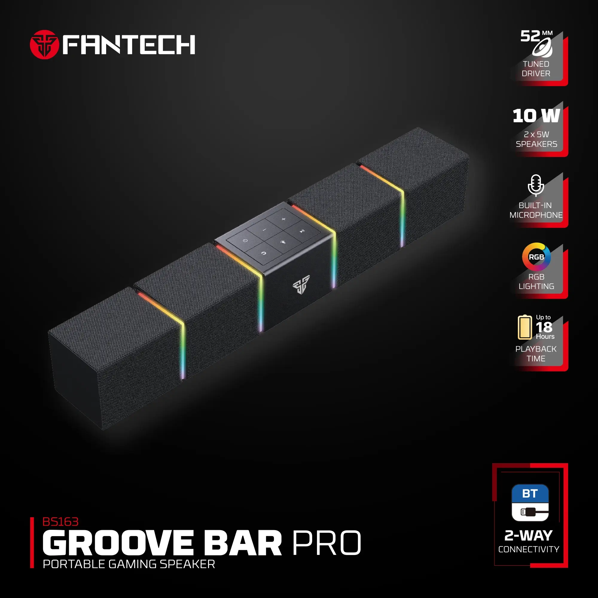 FANTECH BS163 GROOVE BAR PRO BLACK GAMING SPEAKER