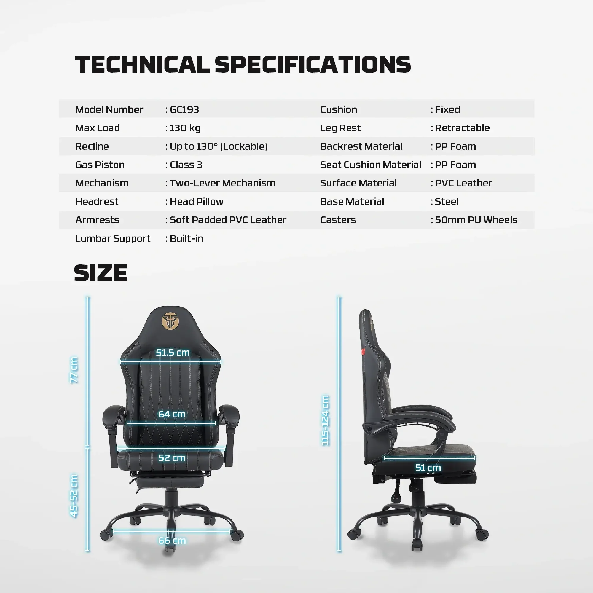FANTECH GC193 GAMING CHAIR - Image 4