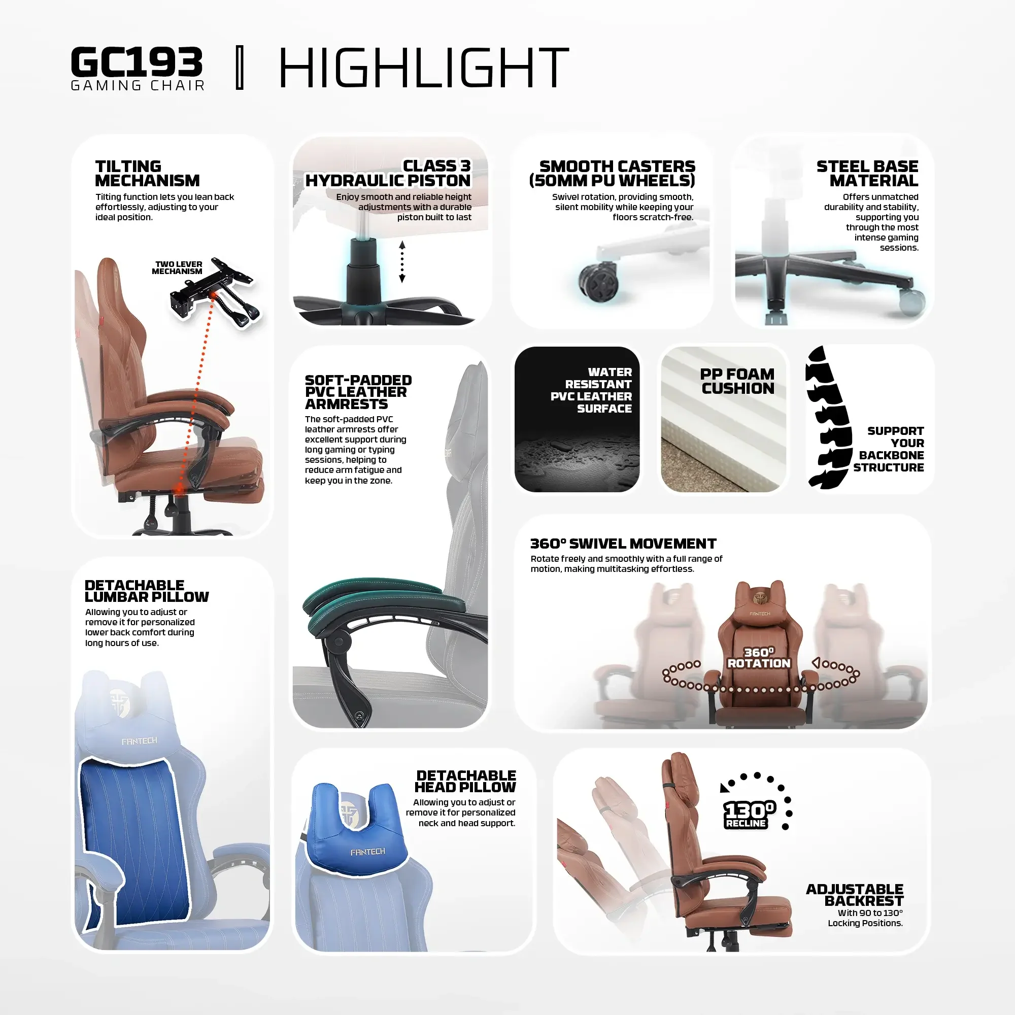 FANTECH GC193 GAMING CHAIR - Image 7