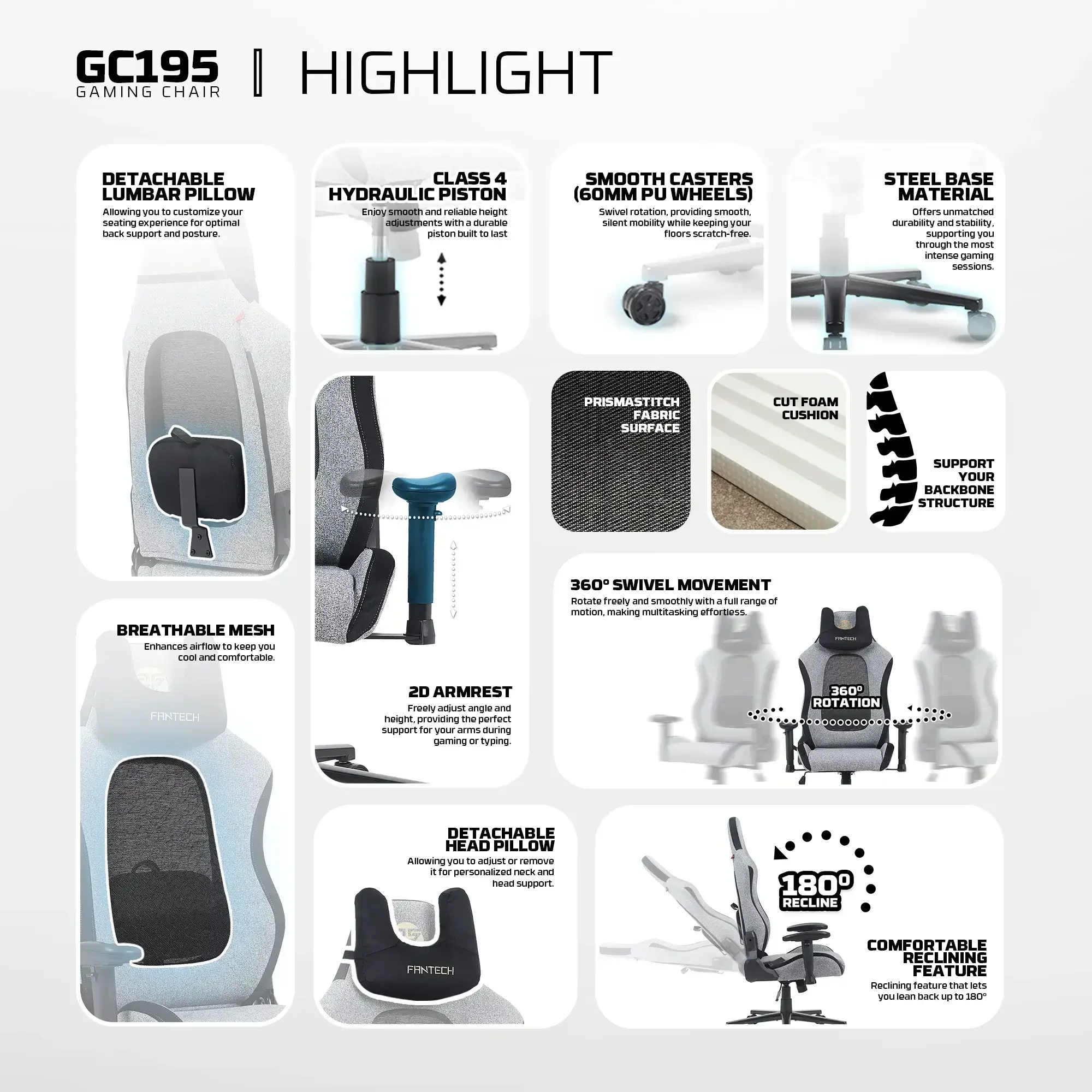 FANTECH GC195 GAMING CHAIR - Image 3