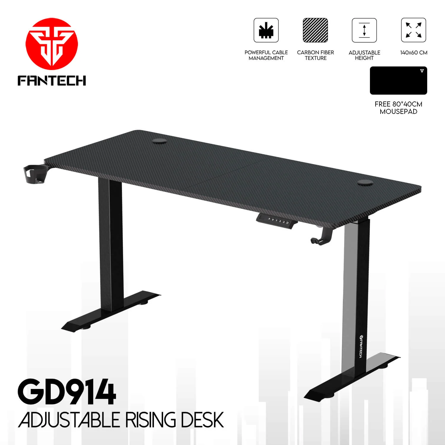 Fantech GD914 Gaming Desk - Black - Image 2