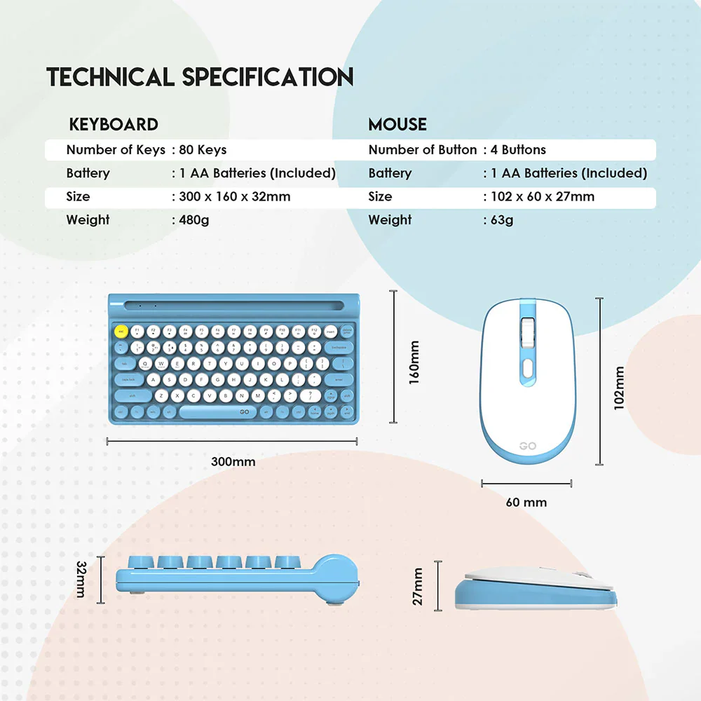 Fantech GO MOCHI 80Keys WK897 Wireless Keyboard Mouse Combo - Image 4