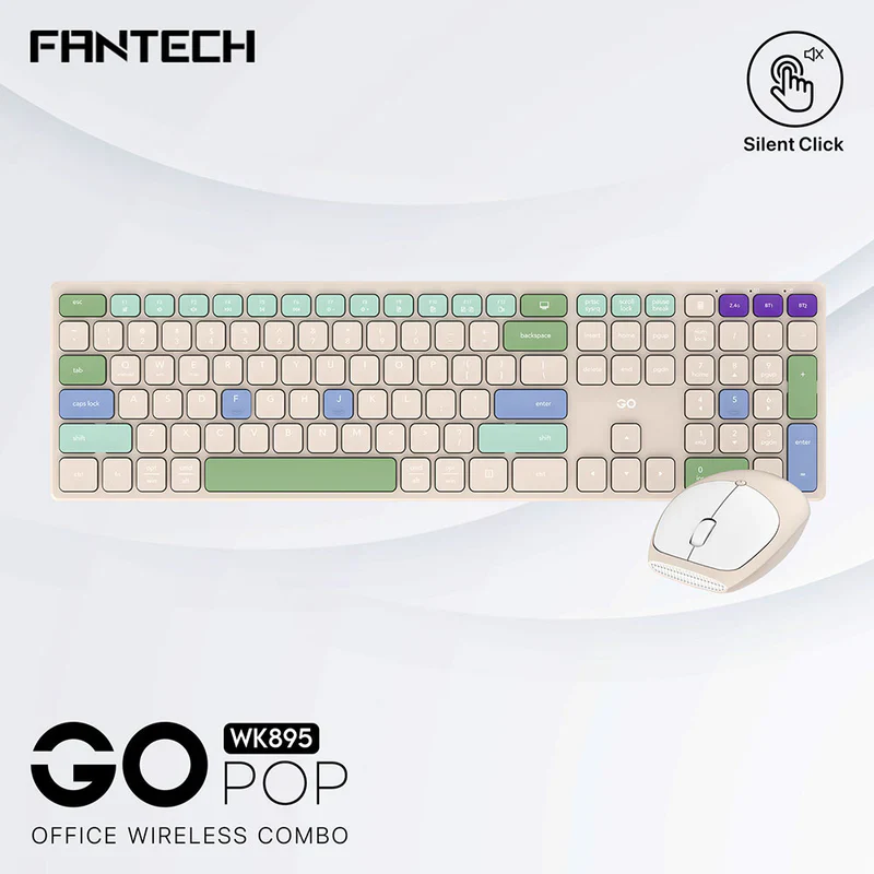 Fantech GO Pop WK895 Wireless Combo Kit Keyboard & Mouse - Black - Image 3