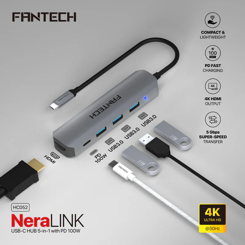 FANTECH HC052 NERALINK USB-C 5 IN 1 - Image 2