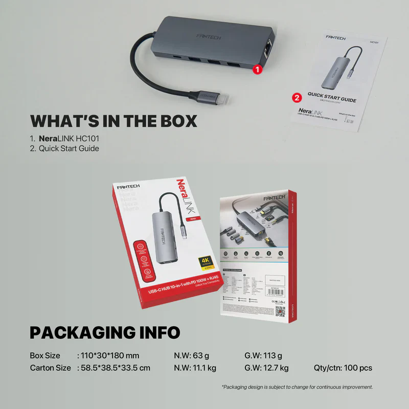 FANTECH HC101 NERALINK USB-C HUB 10 IN 1 - Image 4