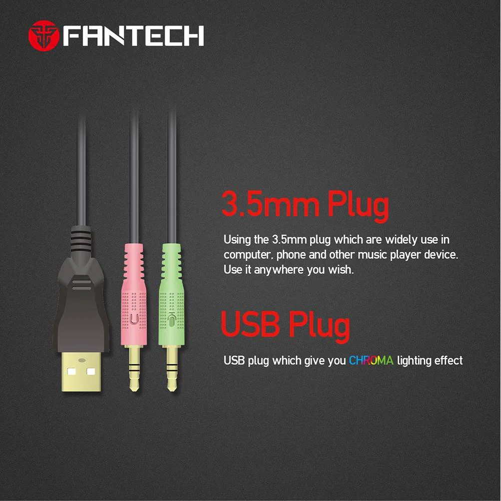 Fantech Legion HQ51 RGB Wired Gaming Headset - Black - Image 3