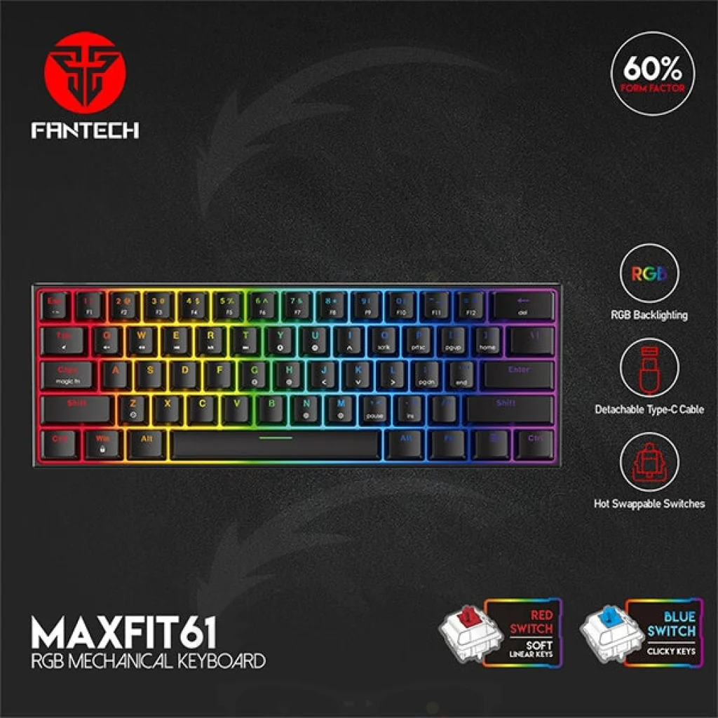 FANTECH MAXFIT61 MK857 RGB MECHANICAL KEYBOARD
