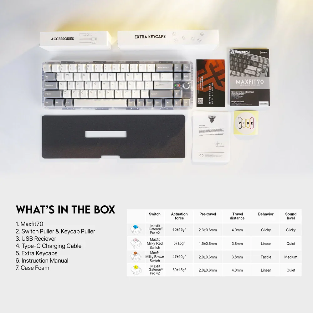 Fantech Maxfit70 GRAND COBALT Vibe Edition Mechanical Gaming Keyboard - Image 4