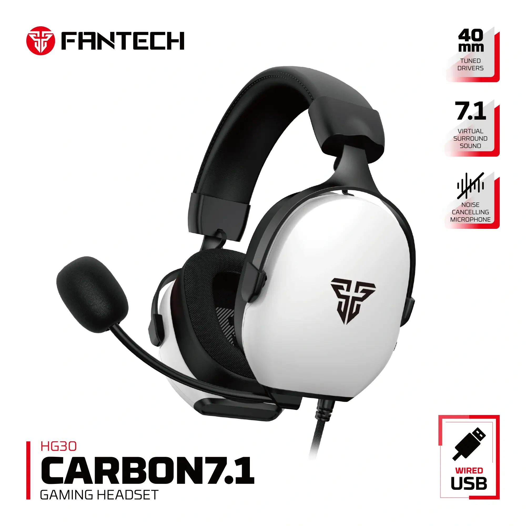FANTECH MH92 CARBON HERO GAMING HEADSET - Image 5
