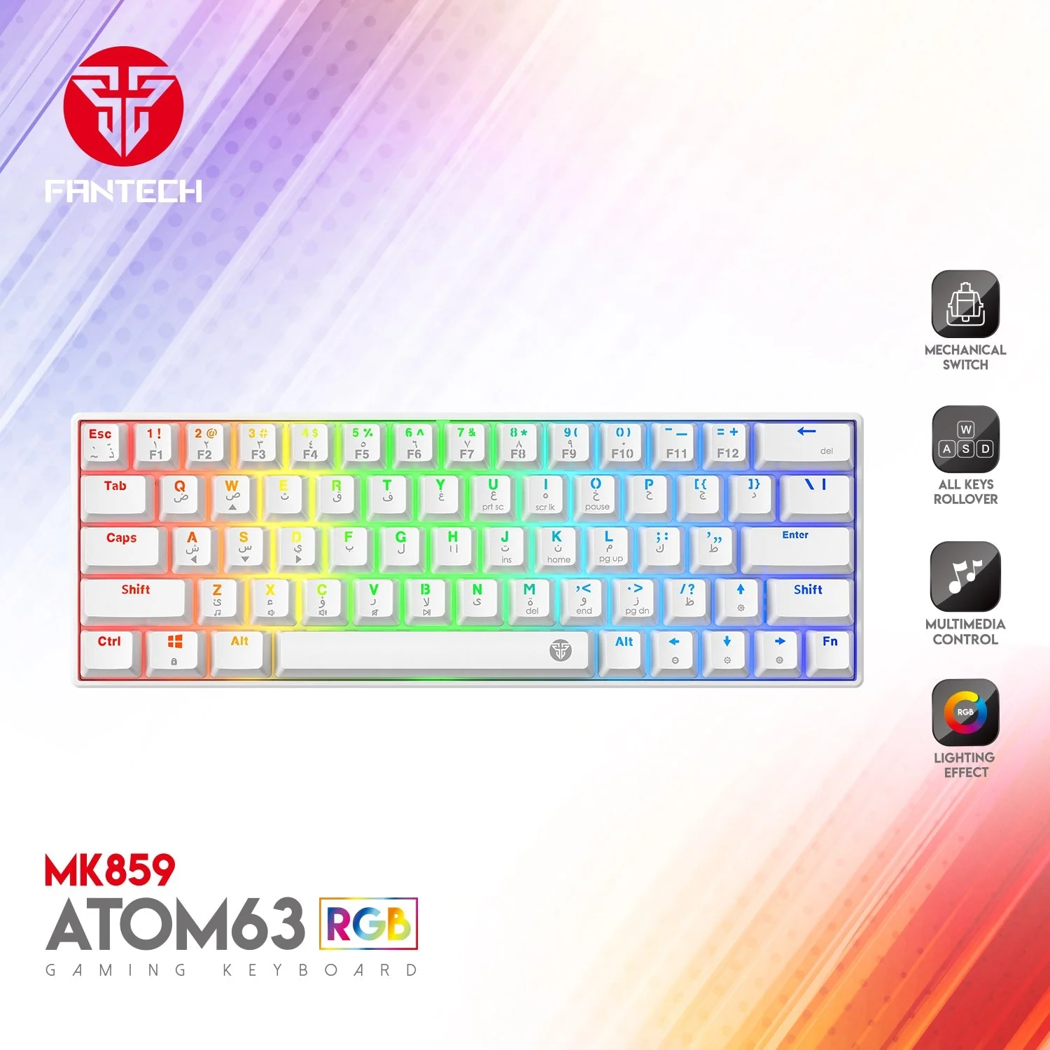 FANTECH MK859 ATOM63 RGB HERO GAMING KEYBOARD - Image 3