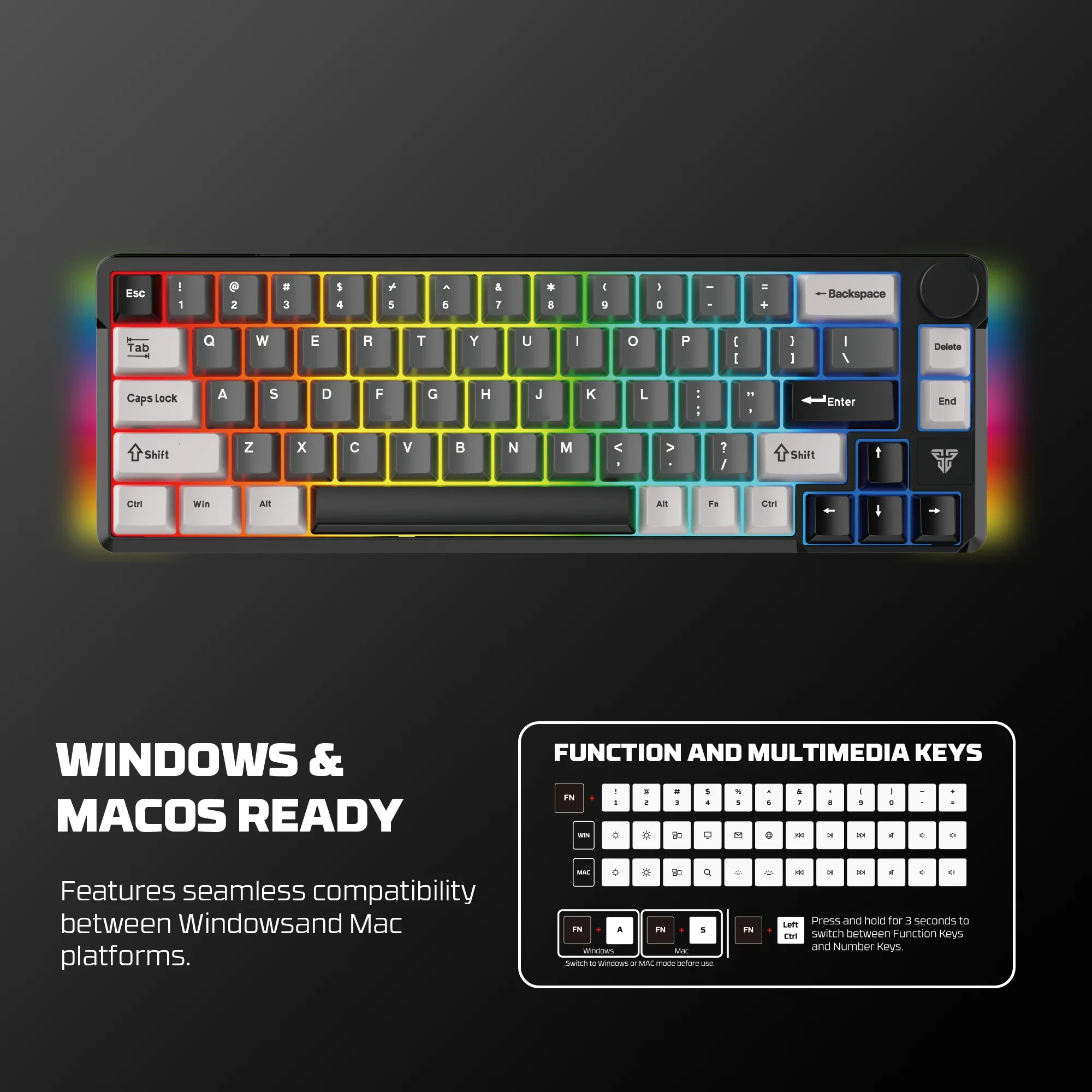 Fantech MK919 ATOM PRO66 Mechanical Keyboard Black - Image 3